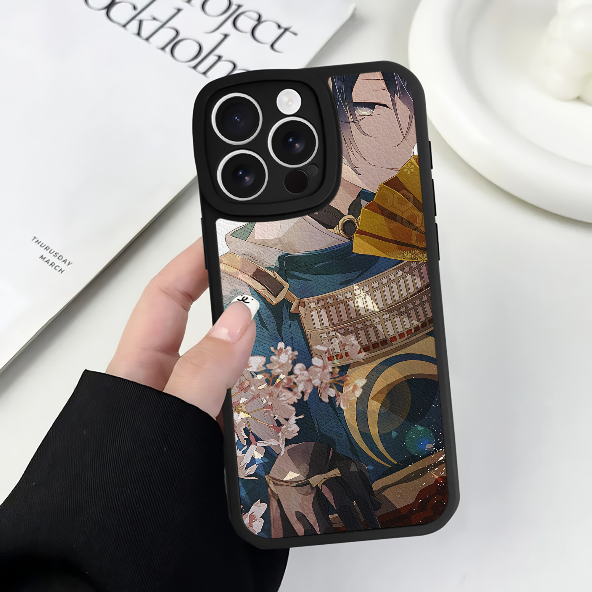 （画像用） 刀剣乱舞 Touken Ranbu 【iPhone 16シリーズ対応】シリコンスマホケース（レザー調） 材質：シリコン